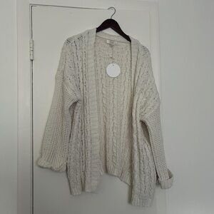 Umgee Cream Chunky Knit Cardigan Sweater